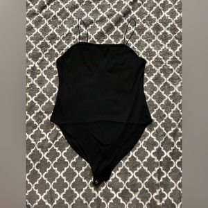 Black bodysuit with thin straps